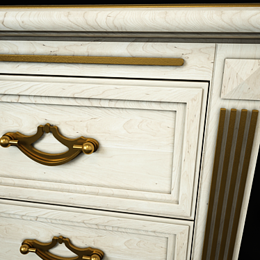 Victoria Gold Bedside Table - Elegant and Functional 3D model image 1 