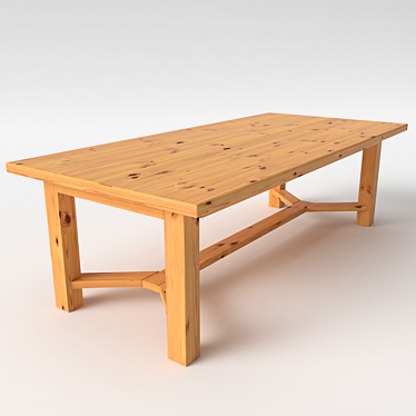 Elegant Wooden Dining Table 3D model image 1 