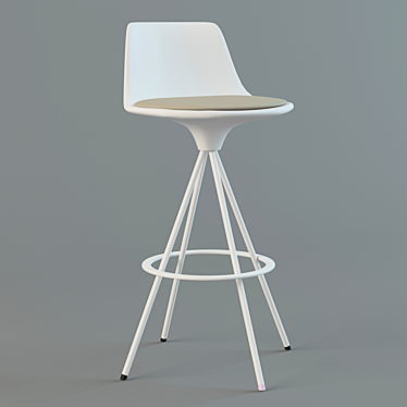 Elegant Lotus Stool 3D model image 1 