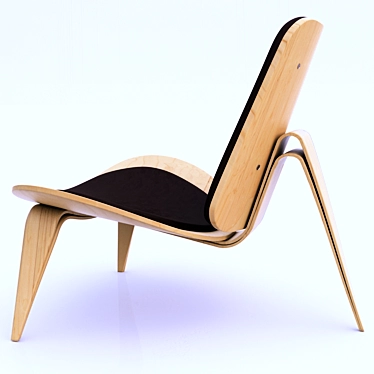 Sleek Shell Lounge Chair 3D model image 1 