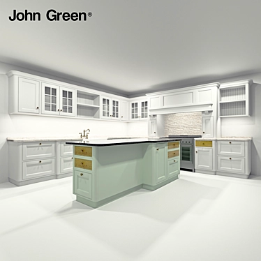 Modern and Luxurious Ashley Kitchen Suite 3D model image 1 