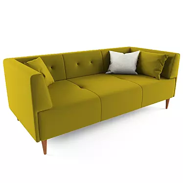 Retro Chic Capitone Sofa 3D model image 1 