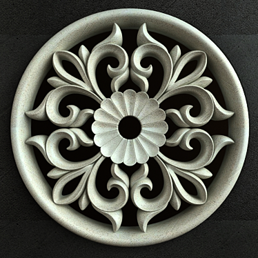 Exquisite Medallion Ornament 3D model image 1 