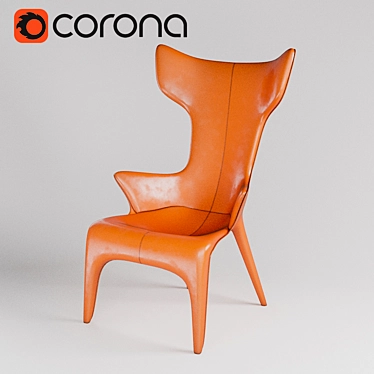 Driade Lou Reed: Orange, Fiberglass & Leather 3D model image 1 