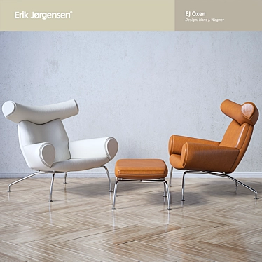 Wegner Ox Chair: Iconic Danish Design 3D model image 1 