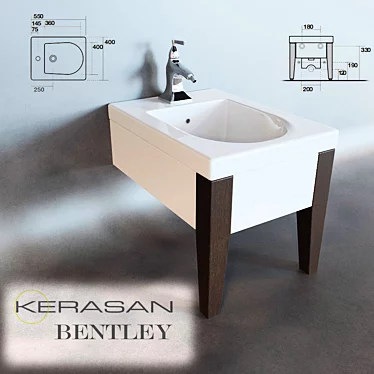 Luxury Suspended Bidet: Kerasan Bentley 3D model image 1 