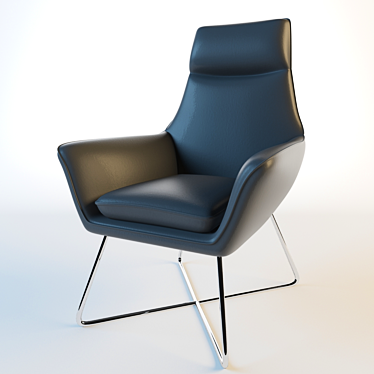 Rossmoor Modern Leather Lounge Chair 3D model image 1 