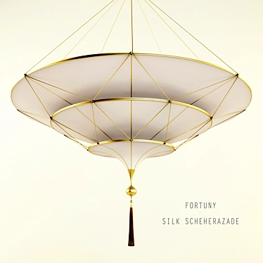 Elegant Fortuny Silk Scheherazade Chandelier 3D model image 1 