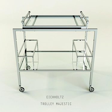 Elegant Rolling Serving Cart 3D model image 1 