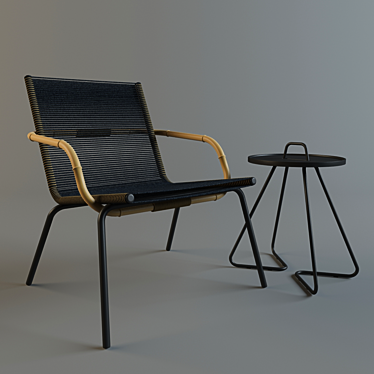 SIDD LOUNGE: Sleek Chair and Table Combo 3D model image 1 