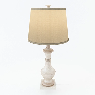 Vintage Weathered White Table Lamp 3D model image 1 