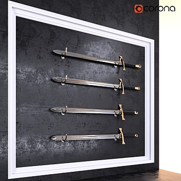 Iron Decorative Swords Set 3D model image 1 