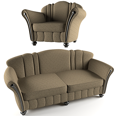 Modern Sofa and Chair Set 3D model image 1 