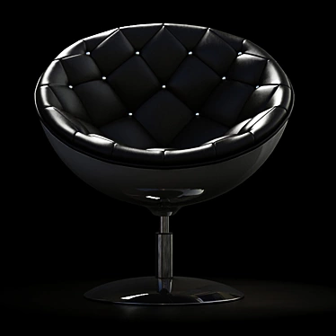 Modern White and Black Lounge Chair 3D model image 1 