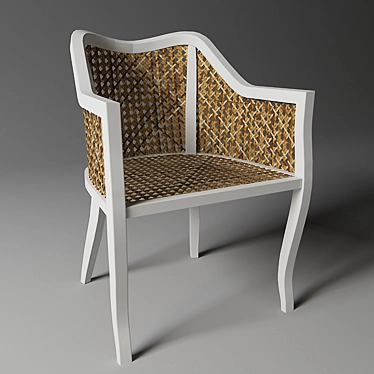 Contemporary Cane Wicker Side Chair 3D model image 1 