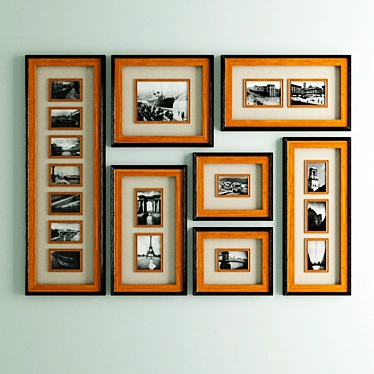 Newark Collage Frame: Versatile Set of 7 Baguettes 3D model image 1 