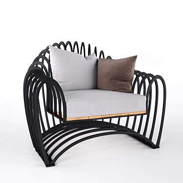 Sleek Wave Armchair: Max 2014, Vray, obj 3D model image 1 