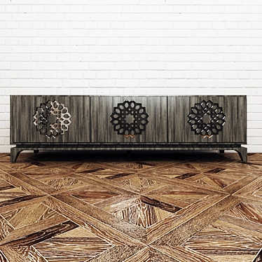 Rustic Wood Sideboard 3D model image 1 