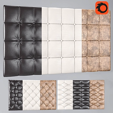 Soft Wall Panel with 3 Varieties of Leather | Max 2014, OBJ Files 3D model image 1 