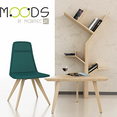 Modern Mobitec Systems SA Mood Collection: Chair, Table, Shelf 3D model image 1 