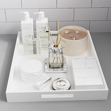 Elegant Crown Bathroom Set 3D model image 1 