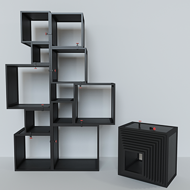 Compact Collapsible Shelving Unit 3D model image 1 