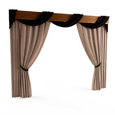 Classic Style Curtains 3D model image 1 