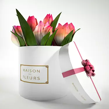 Elegant Tulip Gift Box 3D model image 1 