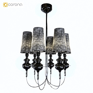 Regal Baroque Chandelier 3D model image 1 