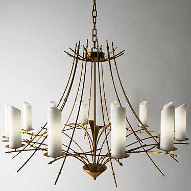 Bamboo Breeze Chandelier 3D model image 1 