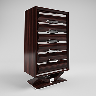 Classic Style High Chest of Drawers 3D model image 1 