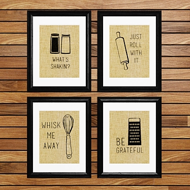 Funny Burlap Kitchen Prints 3D model image 1 