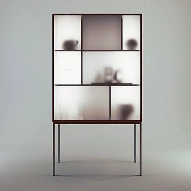 Sleek LED Showcase Cabinet 3D model image 1 