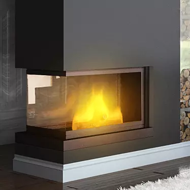 3-Piece Fireplace Set 3D model image 1 