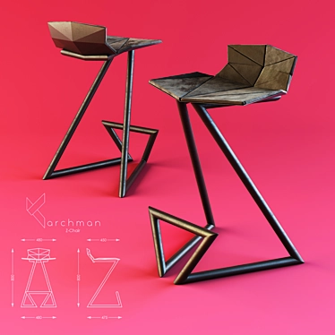 Versatile Z-Chair: Simple Yet Elegant 3D model image 1 