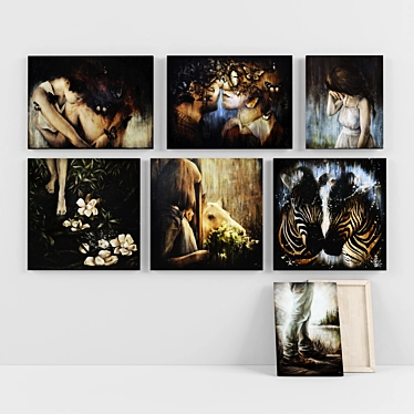 Contemporary Collection: 7 Wooden Paintings 3D model image 1 