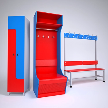 Sports Locker Room Furniture: Versatile and Functional 3D model image 1 