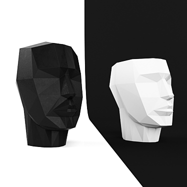 Elegant Low Poly Human Head 3D model image 1 