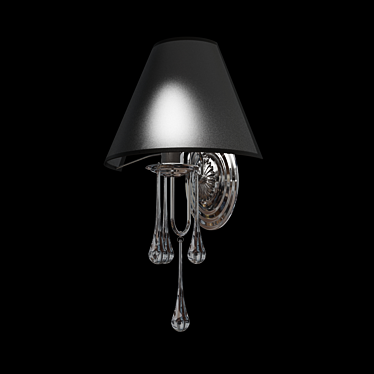 Elegant Black Wall Sconce 3D model image 1 