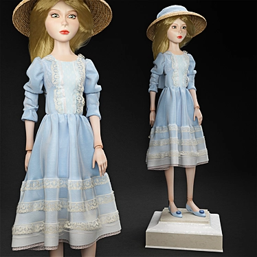 Victorian Alice Porcelain Doll 3D model image 1 