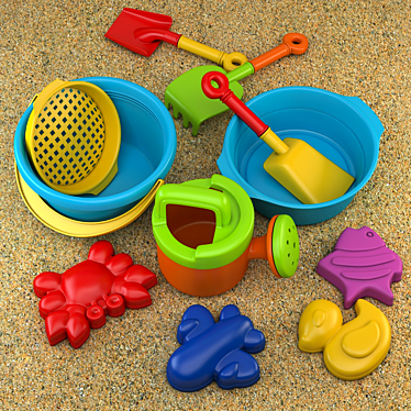 Sandbox Fun Set: Kids Beach Toys 3D model image 1 