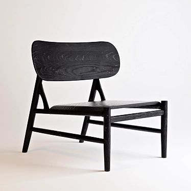 Ferdinand Lounge Chair: Black Elegance 3D model image 1 