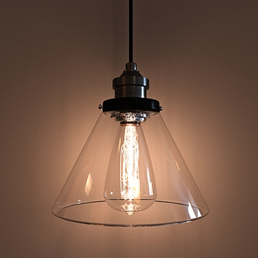 Title: Vintage Industrial Glass Lamp 3D model image 1 