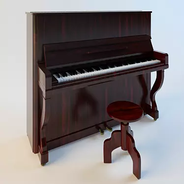 Elegant Rostov-Don Piano Set 3D model image 1 