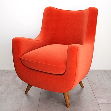 Elegant Royere Armchair: Timeless Style 3D model image 1 