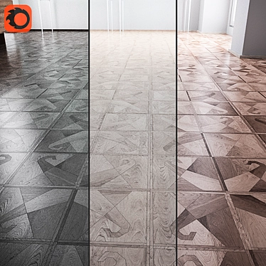 Title: 3-in-1 Parquet Flooring Collection 3D model image 1 