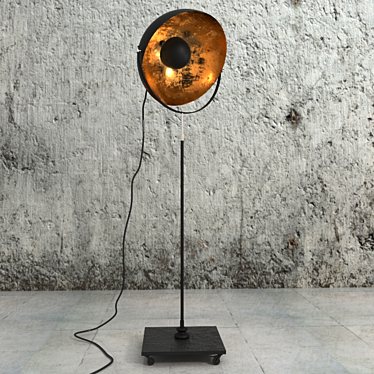 Modern Plastic and Metal Floor Lamp 3D model image 1 