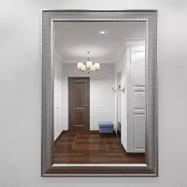 Sleek Silver Mirror: 91x130cm | 3D Max Compatible 3D model image 1 