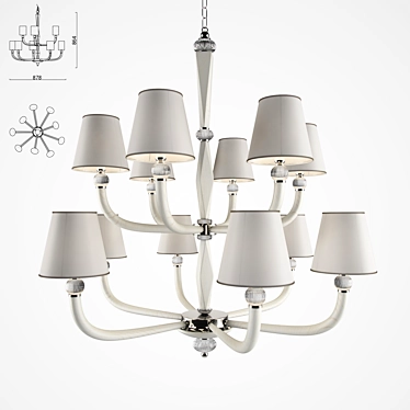 Artistic Oak Chandelier 07 3D model image 1 