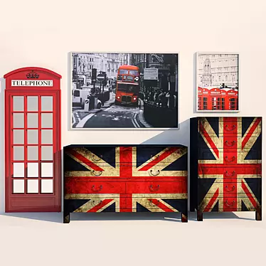 London Inspired Home Decor Set 3D model image 1 